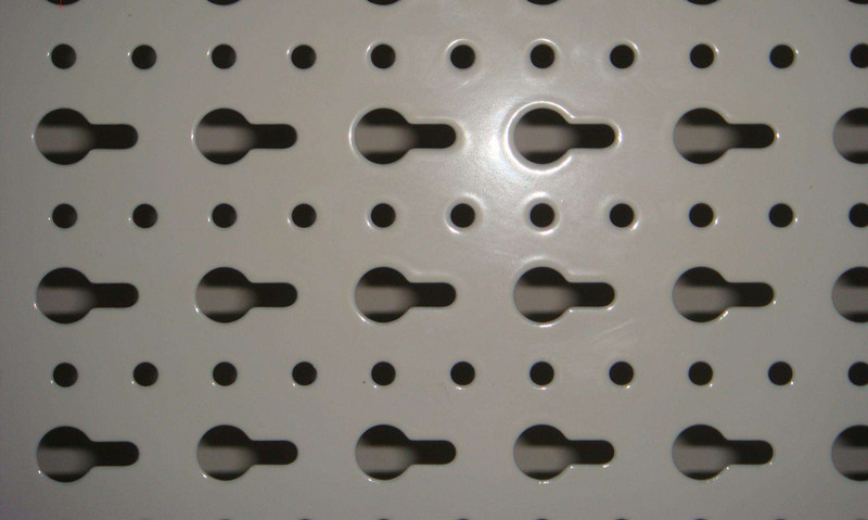 Zinc coated perforated sheet product display