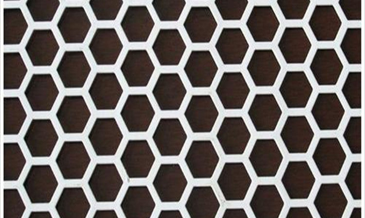 Hexagonal hole iron plate punching net products display