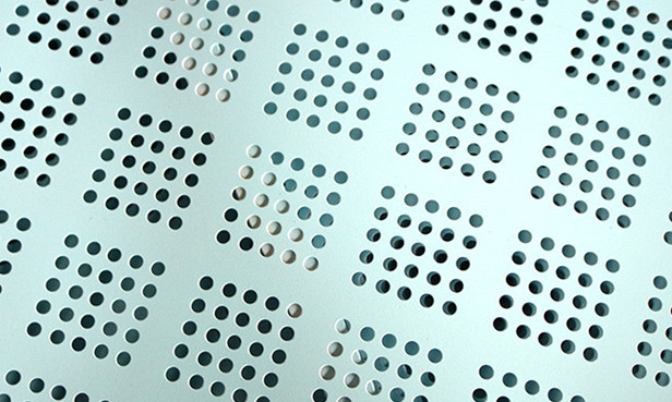 Stainless steel perforated sheet product display