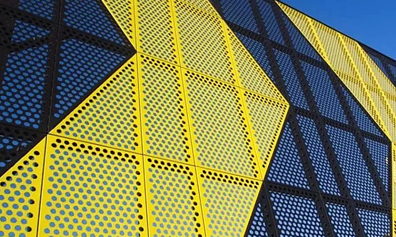 Exterior wall decoration perforated panels