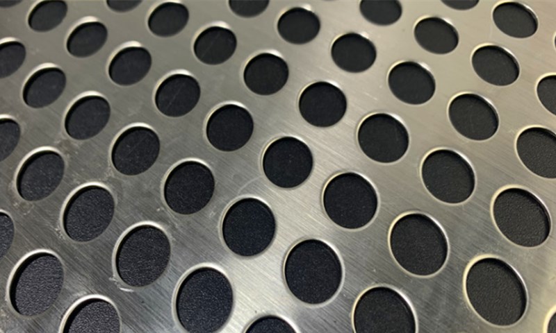 White steel perforated plate