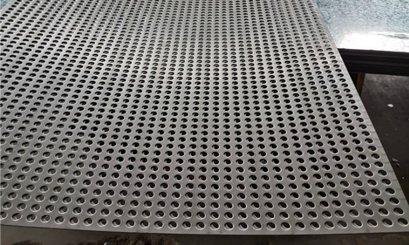 White steel perforated plate