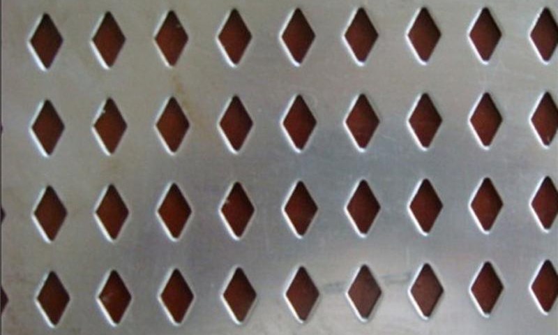 White steel perforated plate