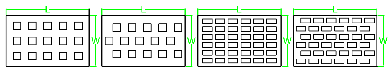 Display of Hole Pattern in Square Hole Perforated Sheets