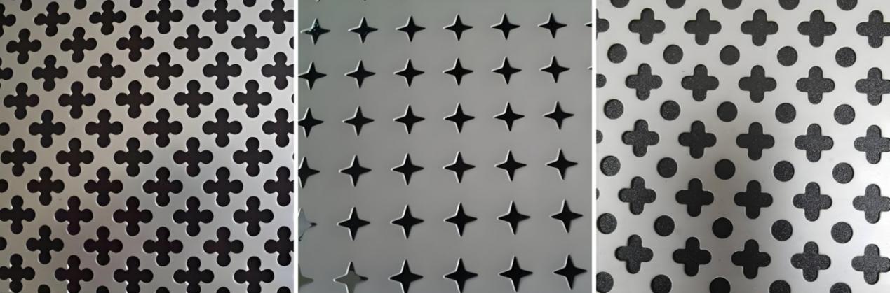 Cross hole perforated steel sheet