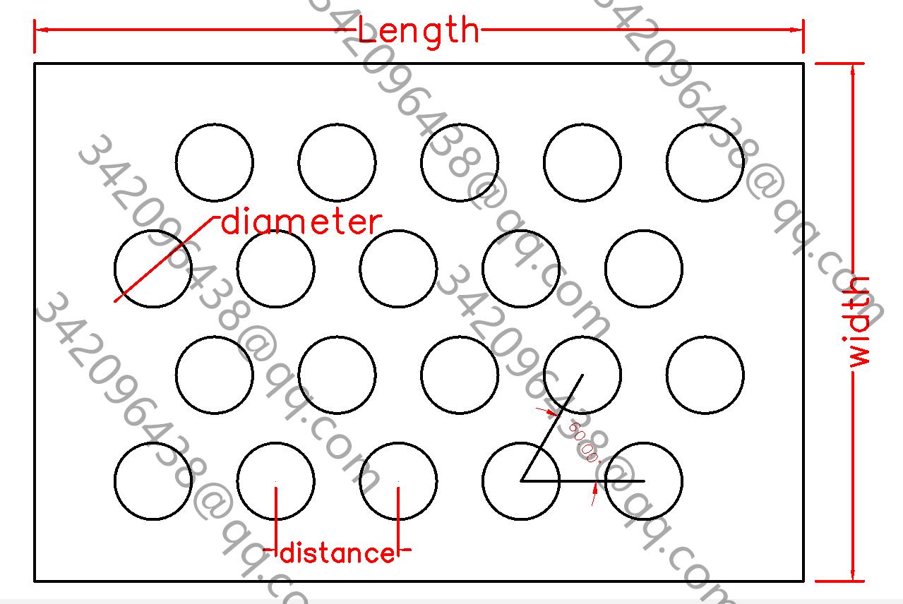 Metal Perforated Panel Specification and Model Diagram